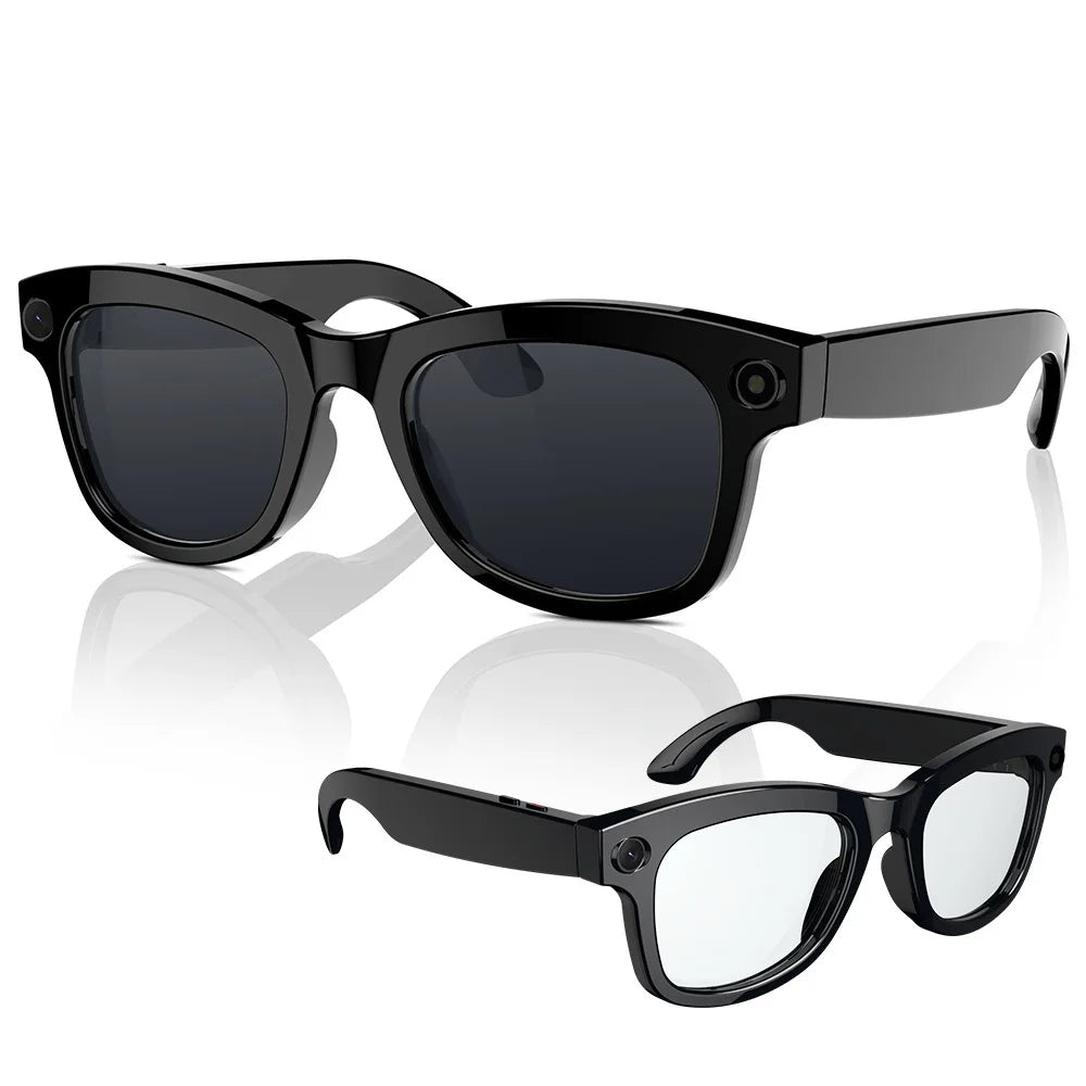 Módny inteligentný nositeľný headset s 32G vloženou pamäťou, viacfunkčný bezdrôtový AI preklad, ENC, video, audio, hudba, streamovanie videa