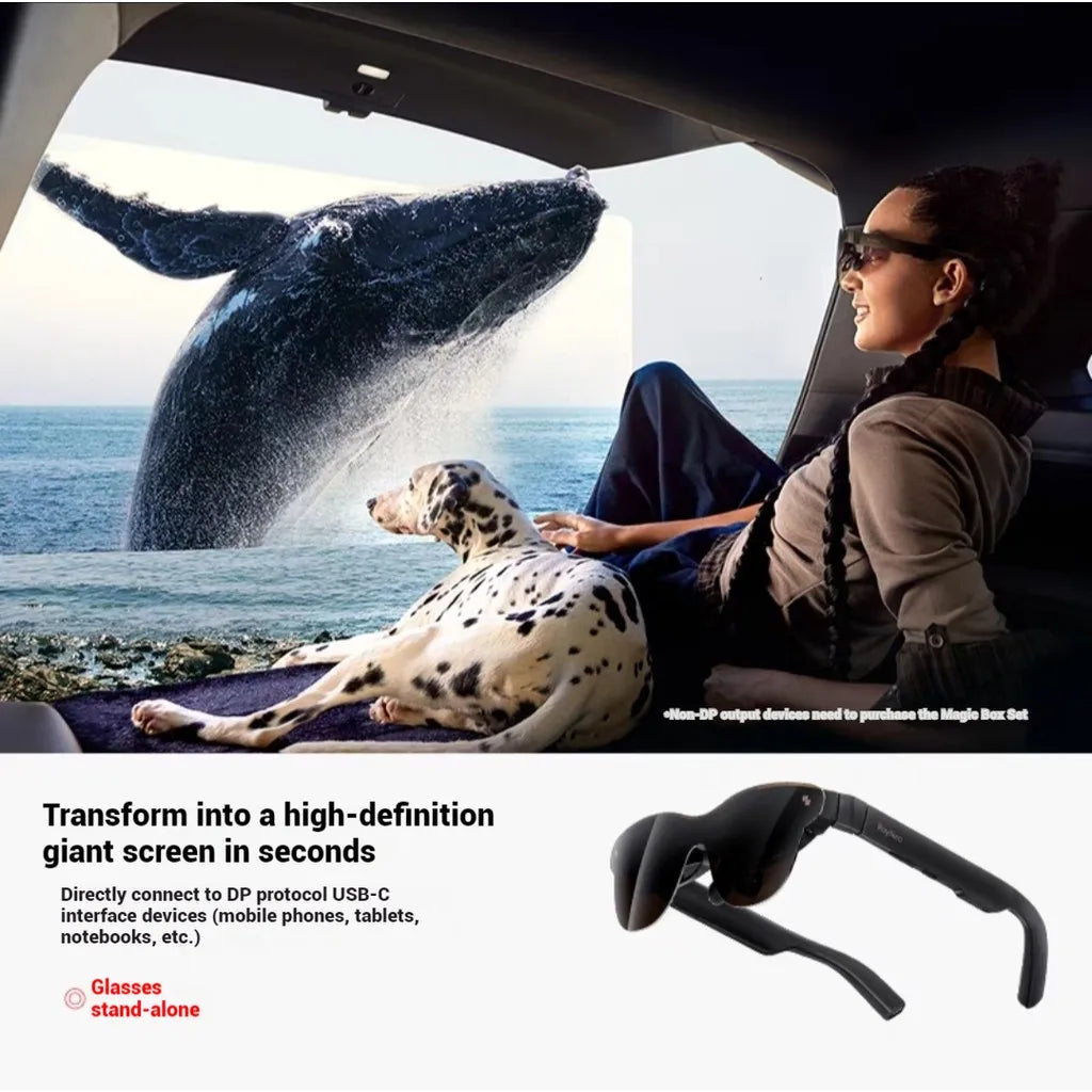 2026 RayNeo Air 3S Pro - Inteligentné AR okuliare HD sledovanie filmov 3D 135-palcová obrazovka 1200 nitov vysoká jasnosť